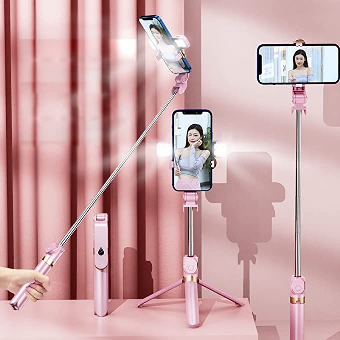 Selfie Stick Tripod,MQOUNY Extendable Selfie Stick Tripod with Light with Detachable Wireless Rem... | Amazon (US)