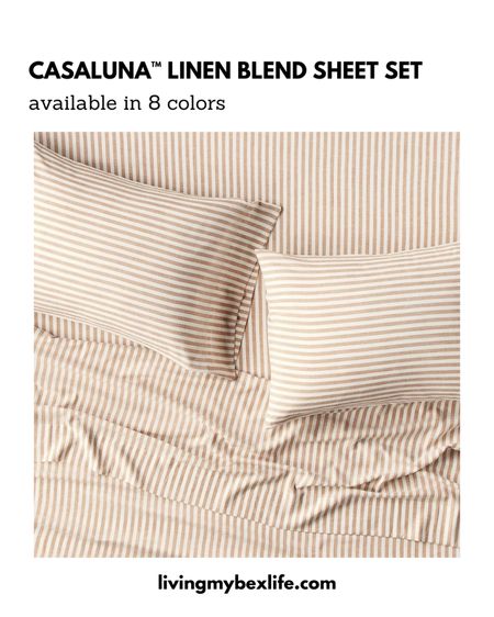 Casaluna linen blend sheet set available at Target 

Home decor, bedding, linen sheets, luxury sheet set, how to make your bed luxury, striped sheets

#LTKhome #LTKFind #LTKunder100