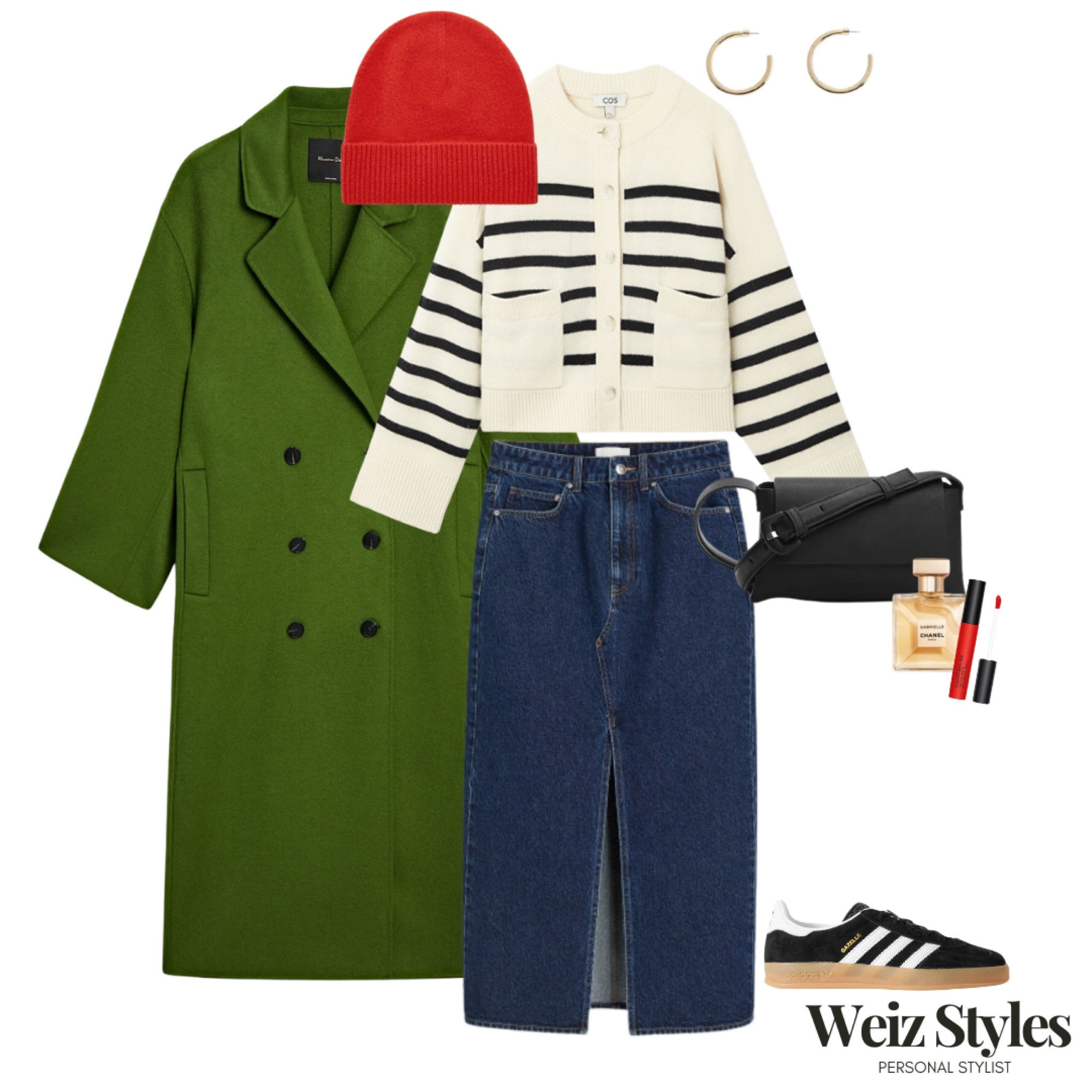 AYW Magazine - Denim Skirt Styling - Look 2 💖 

Get in touch for all your personal styling requests hello@weizstyles.com 💌

Denim skirt, midi, winter styling, personal styling, personal stylist, Weiz styles, London, online styling, online shop, shopping, how to wear, ways to wear, how to style, H&M, skirt, knit, knitted, jumper, cardigan, stripe, striped, stripes, cos, green, red, high street, Arket, hat, beanie, black, coat, tailored, handbag, mango, perfume, lipstick, John Lewis, gold earrings, trainers, adidas, netaporter, classy, chic, elegant, effortless, feminine, casual, everyday, coffee, date, loafers, chunky, stylist, let me style you, colour, layers, everyday look, hoops 

#LTKSeasonal #LTKstyletip #LTKeurope