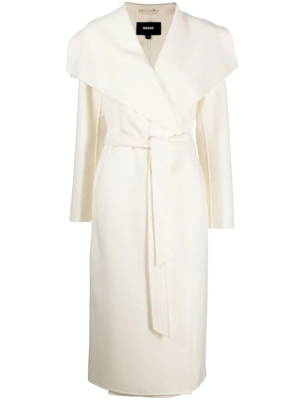 spread-collar tied coat | Farfetch Global