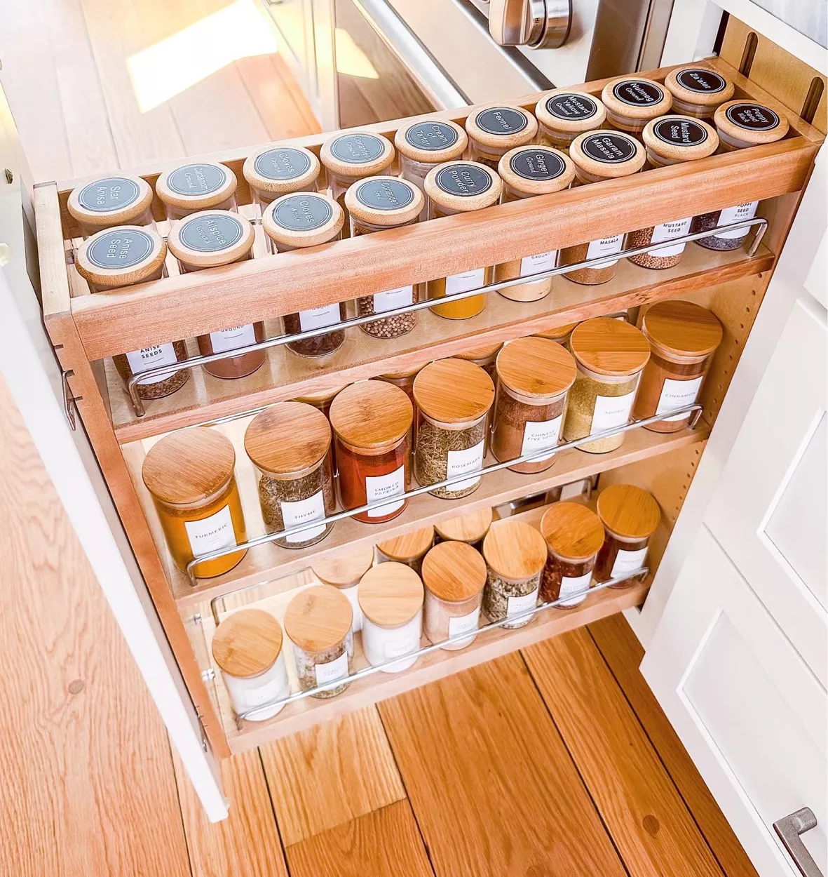 Product reviews of organizing solutions for kitchen spices