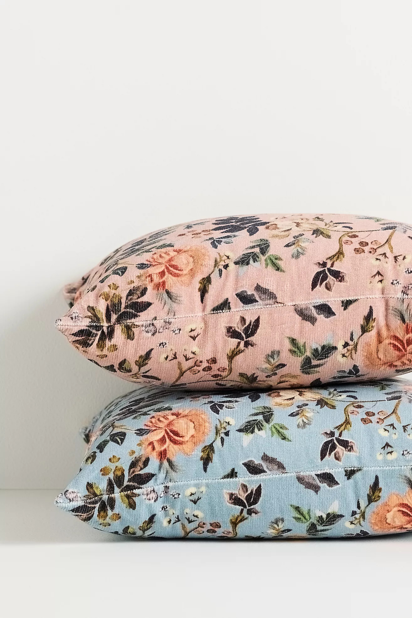 Seren Velvet Corduroy Printed Floral Pillow | Anthropologie (US)