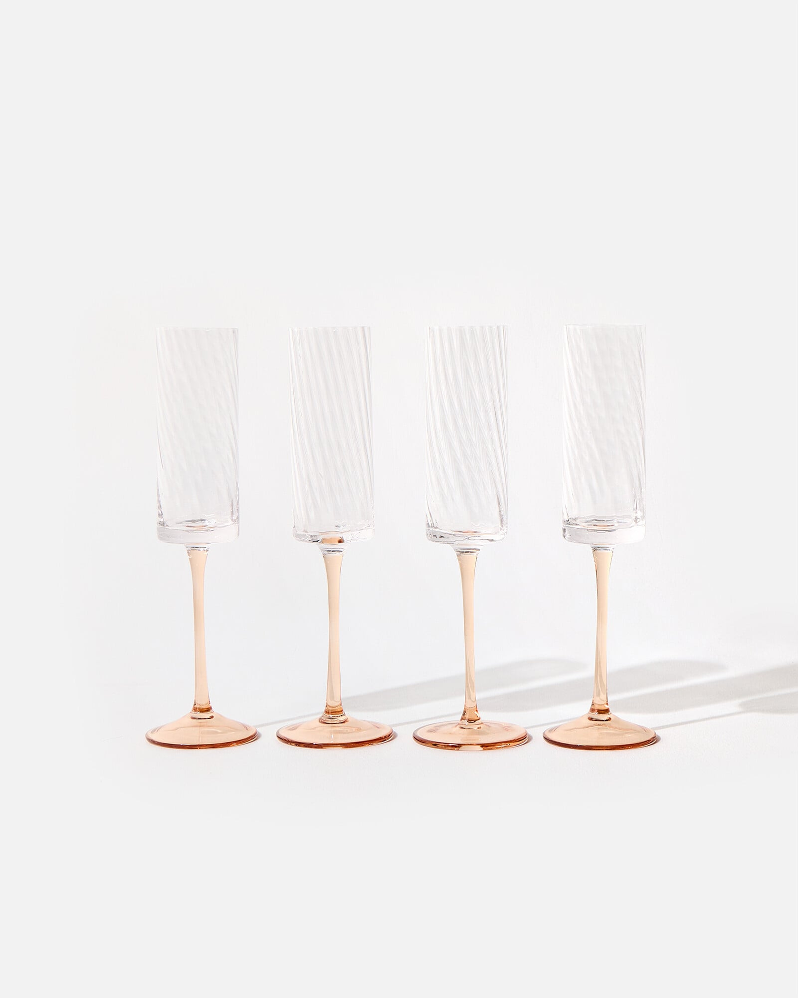 Amira Ribbed Champagne Flutes Set of Four | Oliver Bonas | Oliver Bonas (Global)