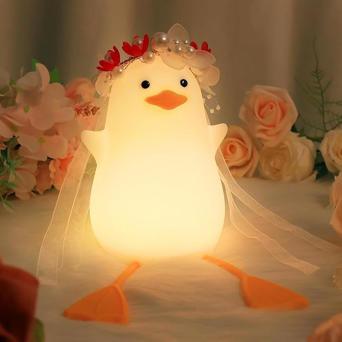 Benson Bride Duck Night Light - Cute Duck Lamp with Flower Headpiece, Warm Dimming Light & Timer ... | Amazon (US)