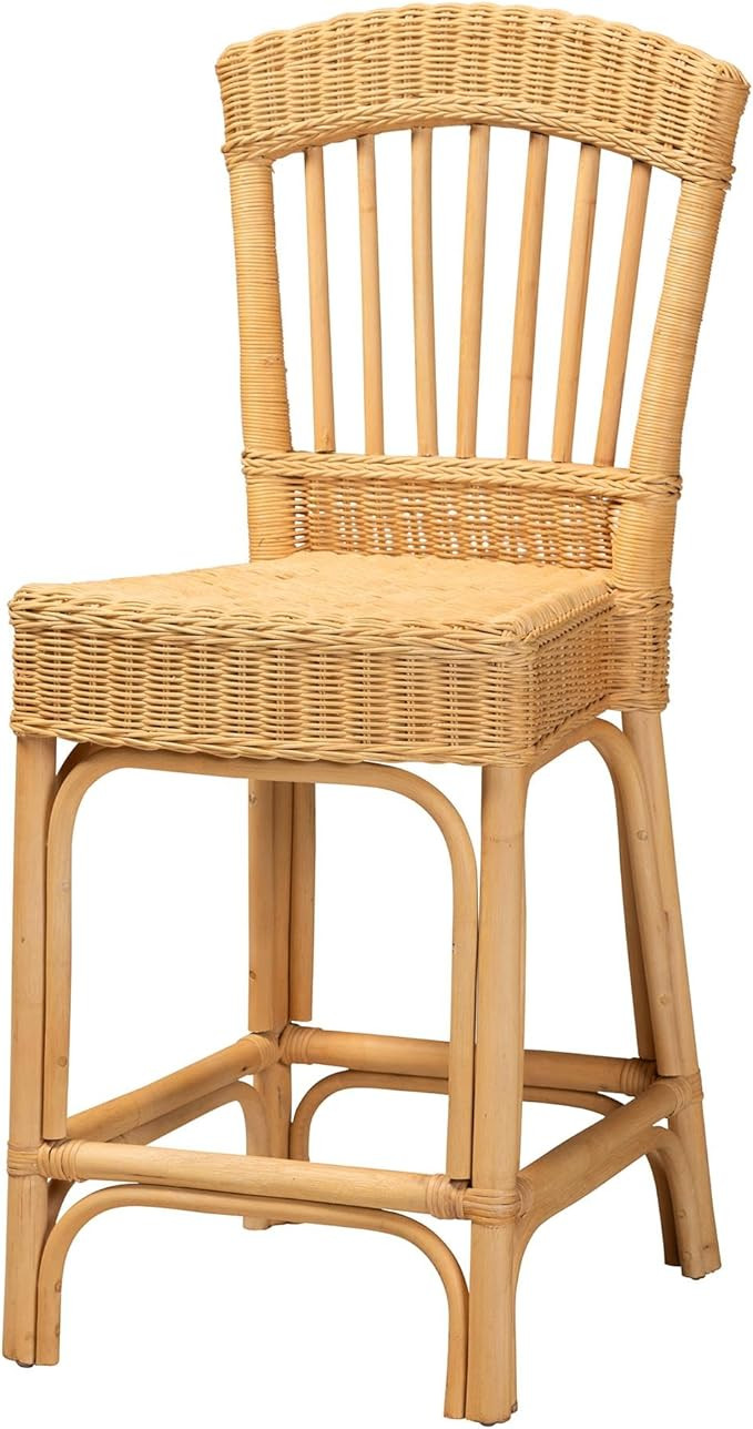 bali & pari Barito Rattan Stool, Counter Height, Light Honey | Amazon (US)