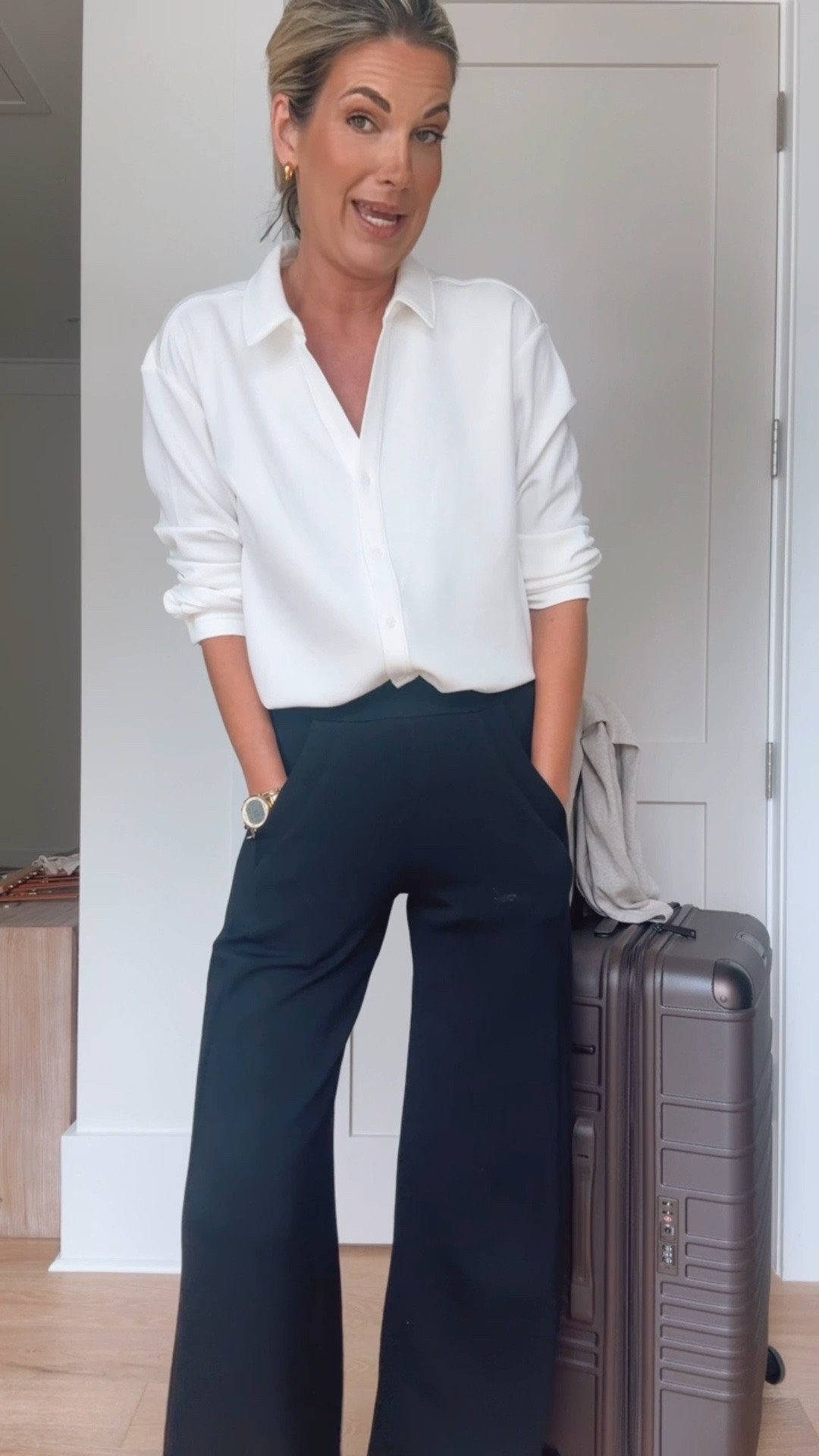 This shirt is restocked!! I have small in the top and  xs tall in the pants. I am 5’11”. Use my spanx new customer discount code RACHELXSPANX for 15% off and free shipping.  Shoes true to size. Like a loafer and sneaker in one!

#LTKSaleAlert #LTKTall #LTKTravel