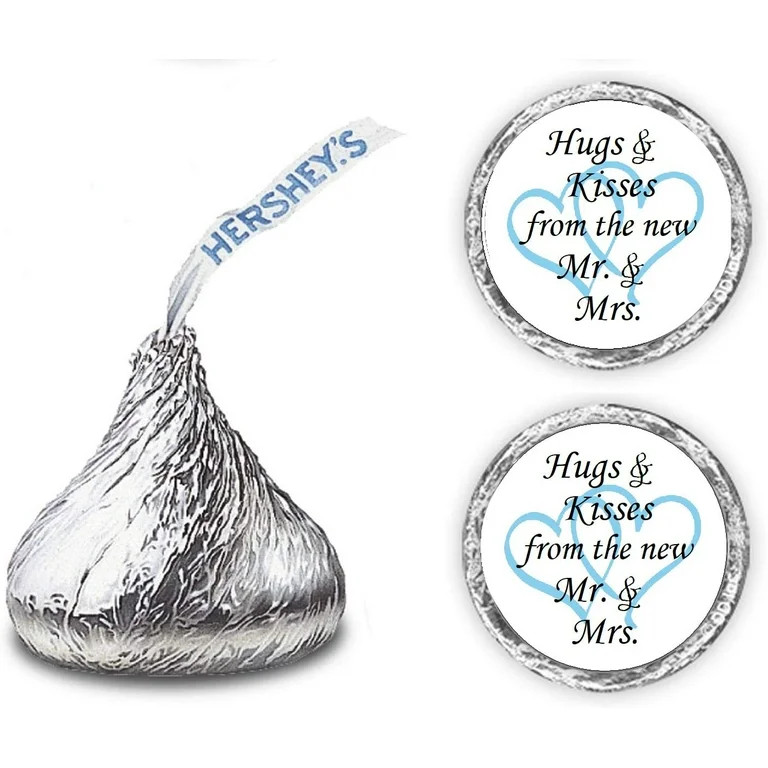 324 Hugs and Kisses from the new Mr. & Mrs. Interlocking Hearts Wedding Stickers, Chocolate Drops... | Walmart (US)