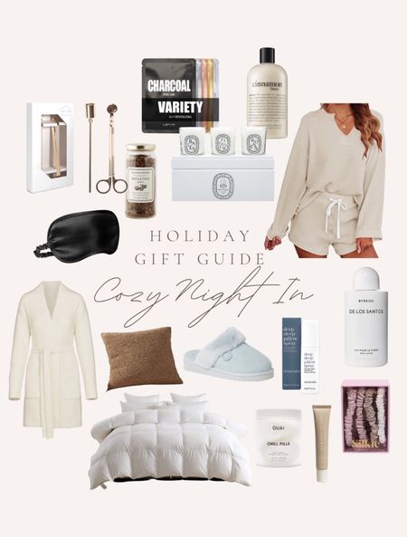 Holiday gift guide/gift guide for a cozy night in/matching set from Amazon/candle trimming set/house slippers/skins robe/fuzzy pillow/bedding/gifts for her/amazon gifts/holiday gifts/gift for everyone/gifts to love

#LTKSeasonal #LTKHoliday #LTKGiftGuide