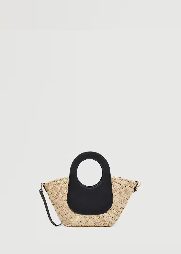 Double strap mini basket bag | MANGO (US)