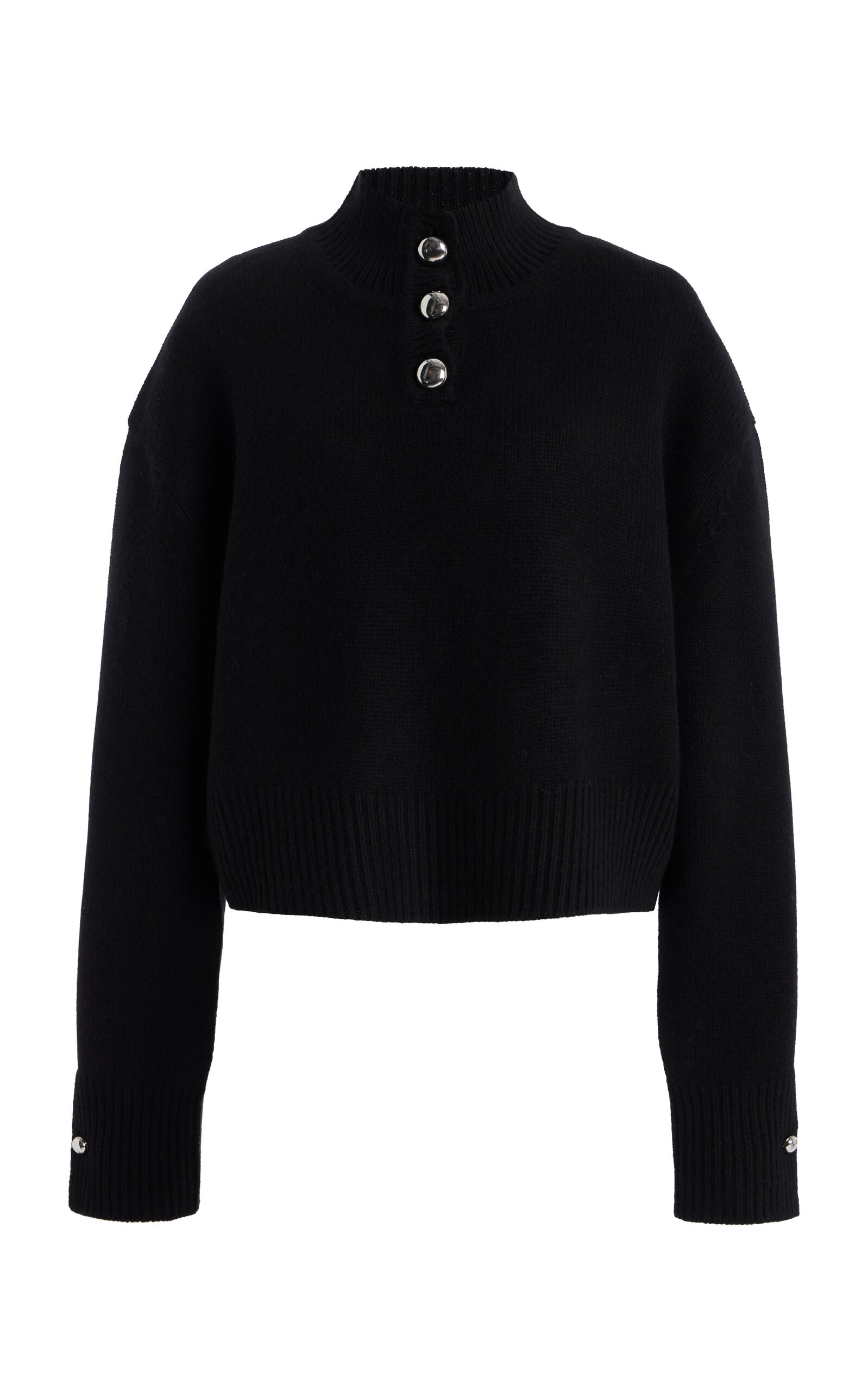 The Rowe Cropped Cashmere Henley Sweater | Moda Operandi (Global)