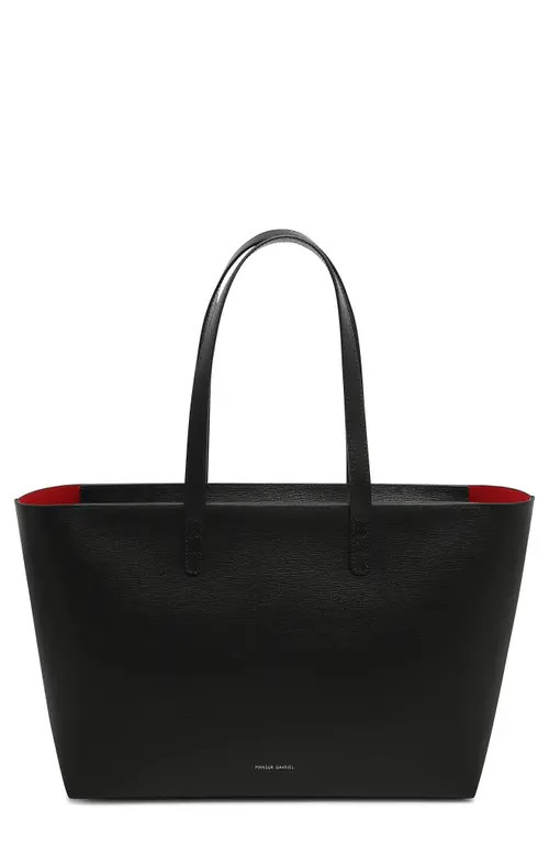 Mansur Gavriel Small Leather Zip Tote in Black at Nordstrom | Nordstrom