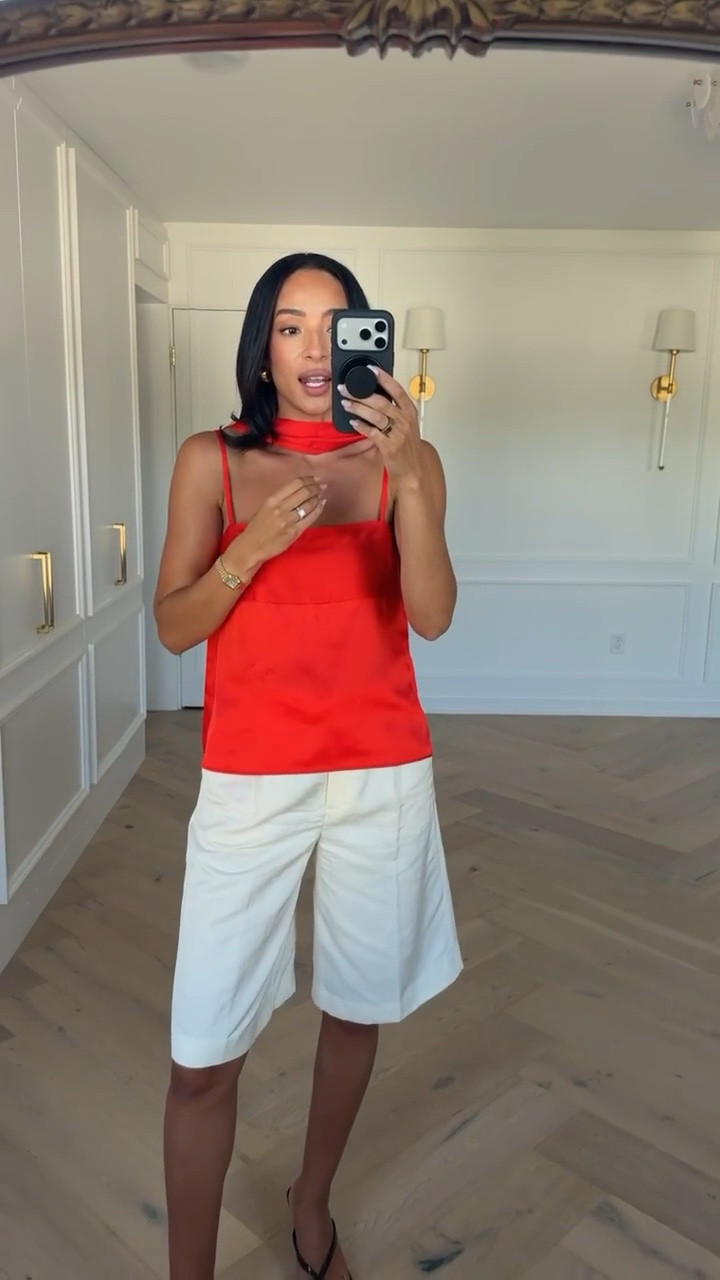 Use code NENA20 to save 20% off orders $100+ 🤩 This top is so fun and perfect for summer! It comes with a detachable scarf and the silhouette is super flattering. Wearing size S tank and size 6 linen bermuda shorts

summer outfit, summer style, mom outfit, postpartum outfit, comfy outfit, white shorts, date night outfit, dinner outfit, anthropologie sale, anthropologie code

#LTKSaleAlert