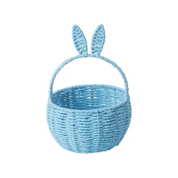 Twfbrm Easter Bunny Baskets, Woven Wicker Basket with Rabbit Ears, Imitation Rattan Flower Basket... | Walmart (US)