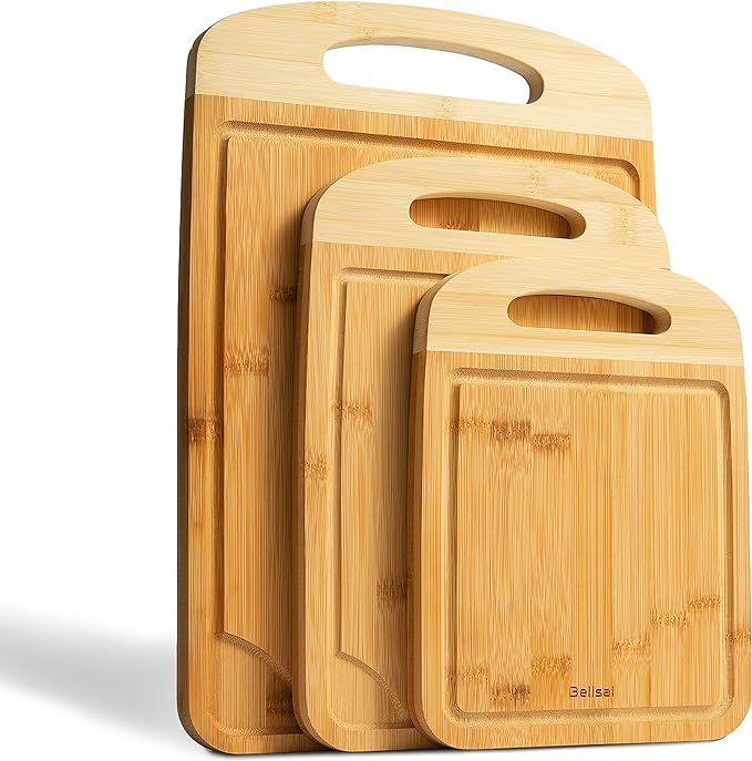 Bellsal Cutting Boards Wood Bamboo Cutting Board for Kitchen Meat Chopping Board with Juice Groov... | Amazon (US)