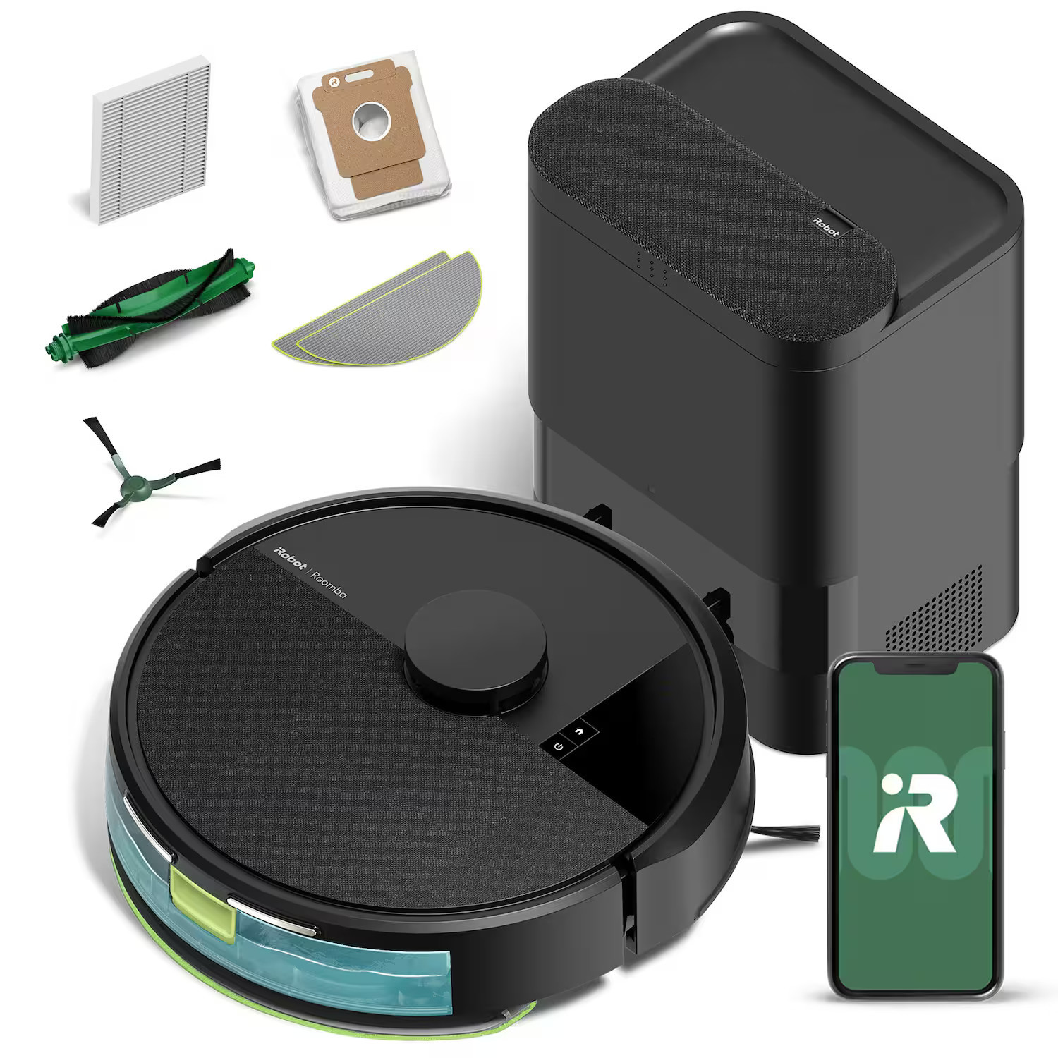 iRobot - Roomba 105 Combo Vacuum & Mop + AutoEmpty Dock - Self-Empties 75 Days, Intense Power-Lifting Suction, LiDAR Navigation - Black | Best Buy U.S.