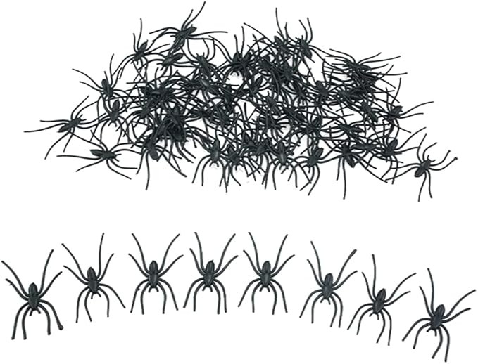 FAZHBARY 60 PCS Small Plastic Spiders Realistic Spiders Fake Plastic Spiders for Halloween Prank ... | Amazon (US)