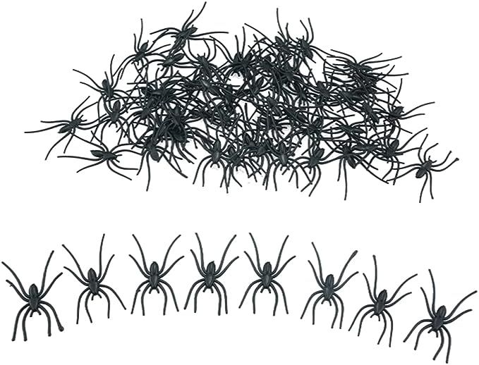 FAZHBARY 60 PCS Small Plastic Spiders Realistic Spiders Fake Plastic Spiders for Halloween Prank ... | Amazon (US)