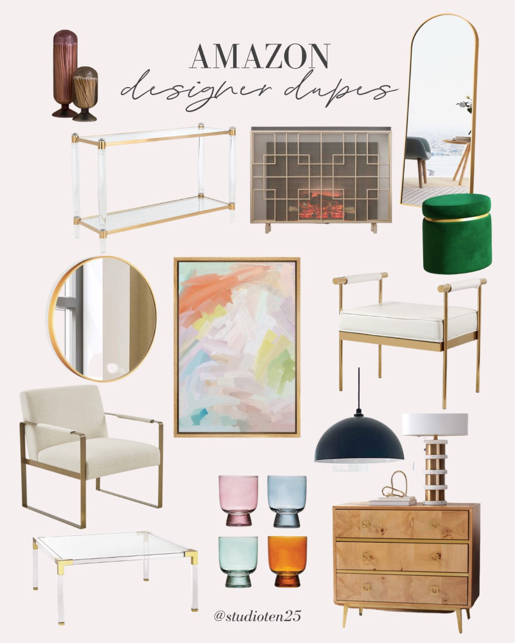 Designer Dupes, all found on Amazon. 

#LTKunder100 #LTKhome #LTKstyletip