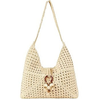 Peicees Crochet Summer Purse, Boho Woven Purse for Travel Beach Vacation Cruise Knit Shoulder Bag... | Amazon (US)