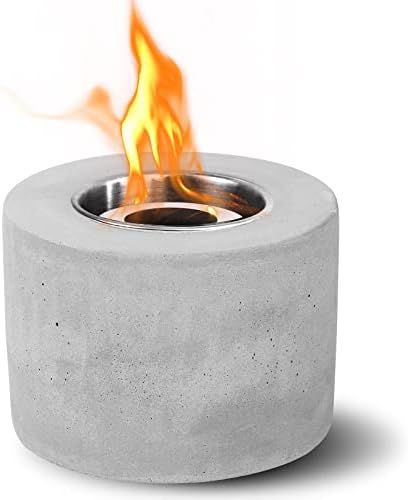 GEEMAX Portable Mini Tabletop Fire Pit, Concrete Table Top Fire Pit Bowl, Personal Fireplace Rubbing | Amazon (US)