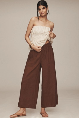 The @heynasreen Somerset Linen Blend Pull-On Pants | Anthropologie (US)