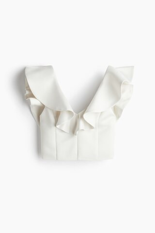 V-Top mit Volantbesatz | H&M (DE, AT, CH, NL, FI)