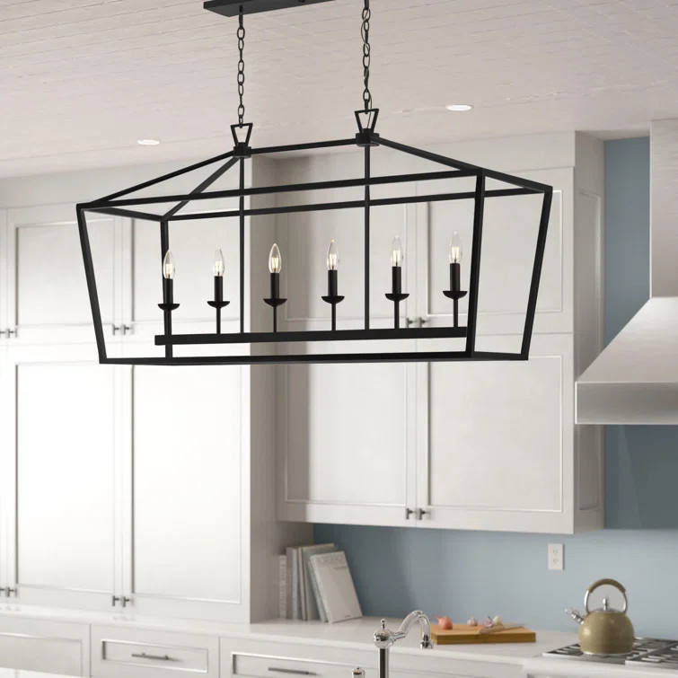 Evenie 6 - Light Kitchen Island Linear Pendant | Wayfair Professional