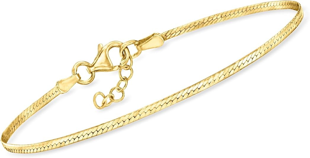 Pure Collection by Ross-Simons Italian 1.6mm 18kt Gold Over Sterling Herringbone Bracelet | Amazon (US)