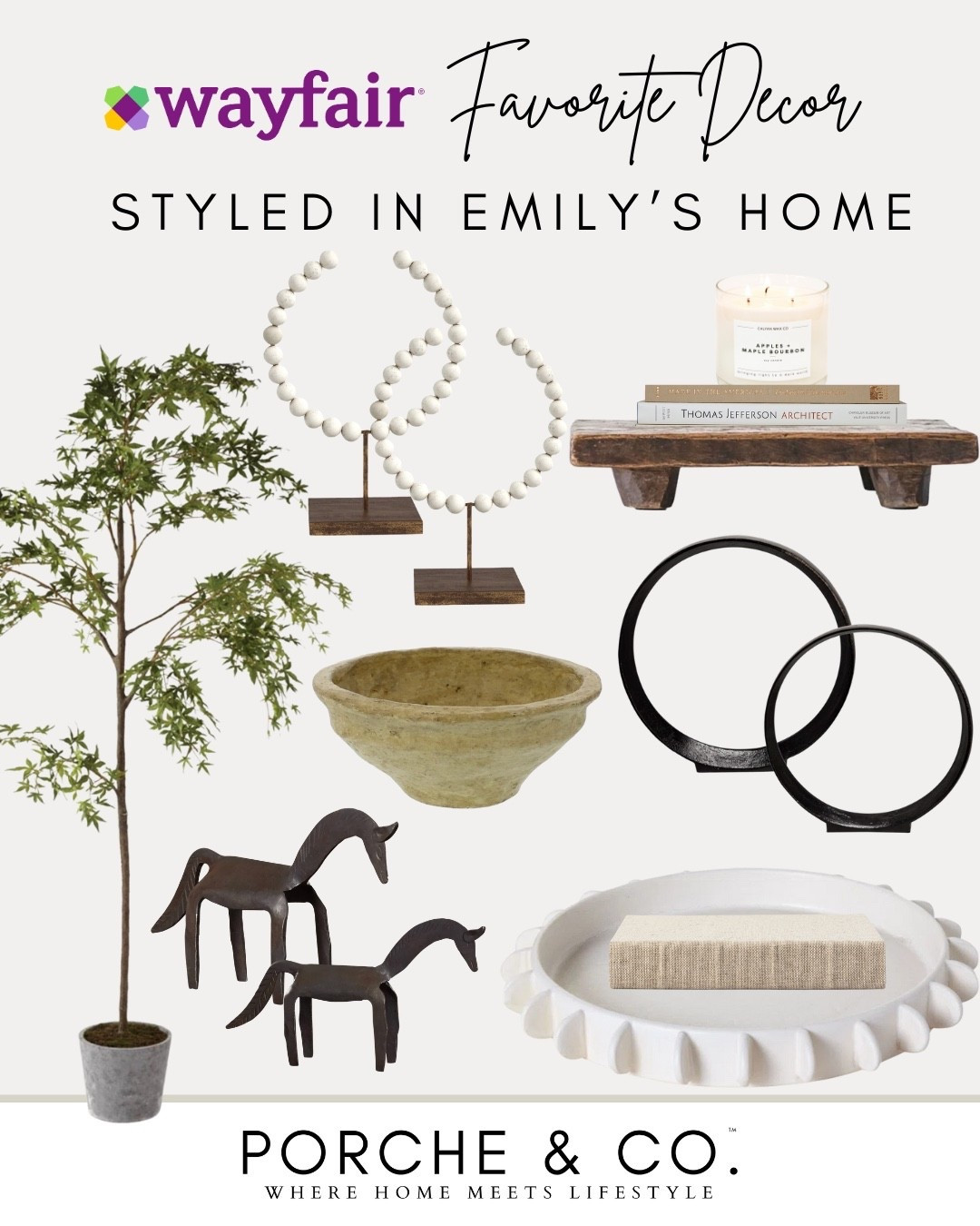WAYFAIR FAVORITE DÉCOR — STYLED IN MY HOME 🤍
If you love neutral home décor, classic modern interiors, and that warm transitional style — these are some of my absolute favorite Wayfair finds I’ve styled throughout our home! From sculptural accents and textured vases to decorative trays, coffee table styling pieces, designer books, and faux greenery trees — every piece adds timeless charm with a collected, elevated look.

Wayfair has so many affordable home accents, modern farmhouse décor, and designer-inspired finds to help you create a cozy, layered home that feels both refined and inviting.

✨ Tap to shop each Wayfair piece linked here on LTK — and see how I’ve styled them in different rooms throughout our home.

#wayfair #wayfairpartner #founditonwayfair #wayfairfinds #wayfairhome #neutralhomedecor #classicmodern #transitionalstyle #modernfarmhouse #affordabledecor #interiordesign #homestyling #porcheandco #interiorinspo #wayfairdecor #homedecorideas #decorfavorites

#LTKSaleAlert #LTKHome #LTKStyleTip
