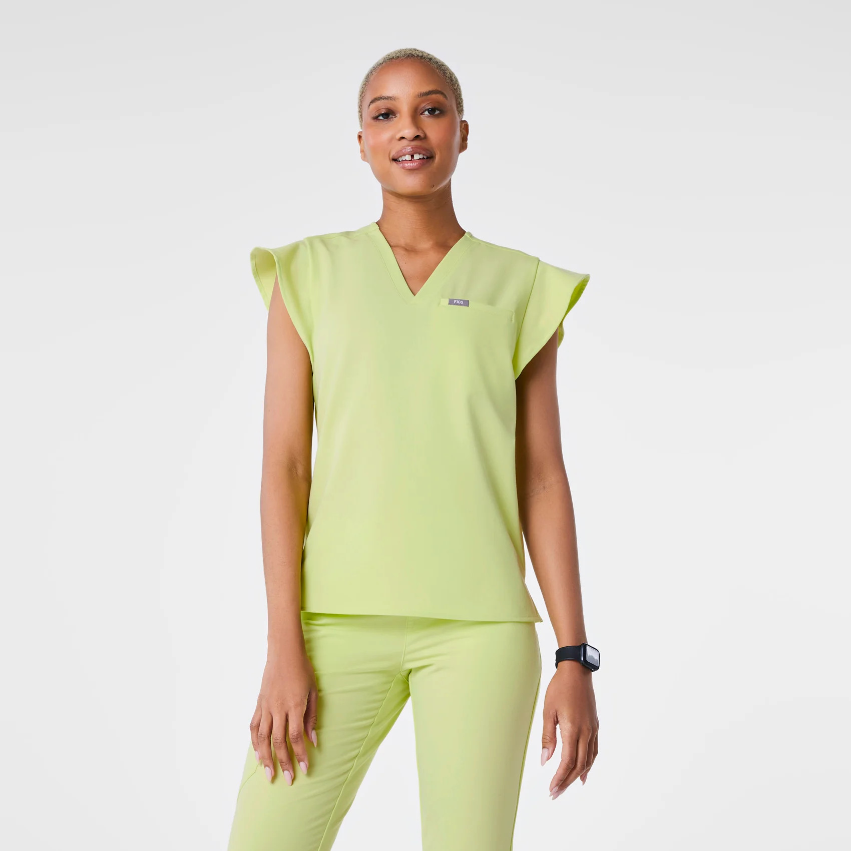 Women’s Natal Flutter Sleeve Scrub Top - Sea Mist · FIGS | FIGS