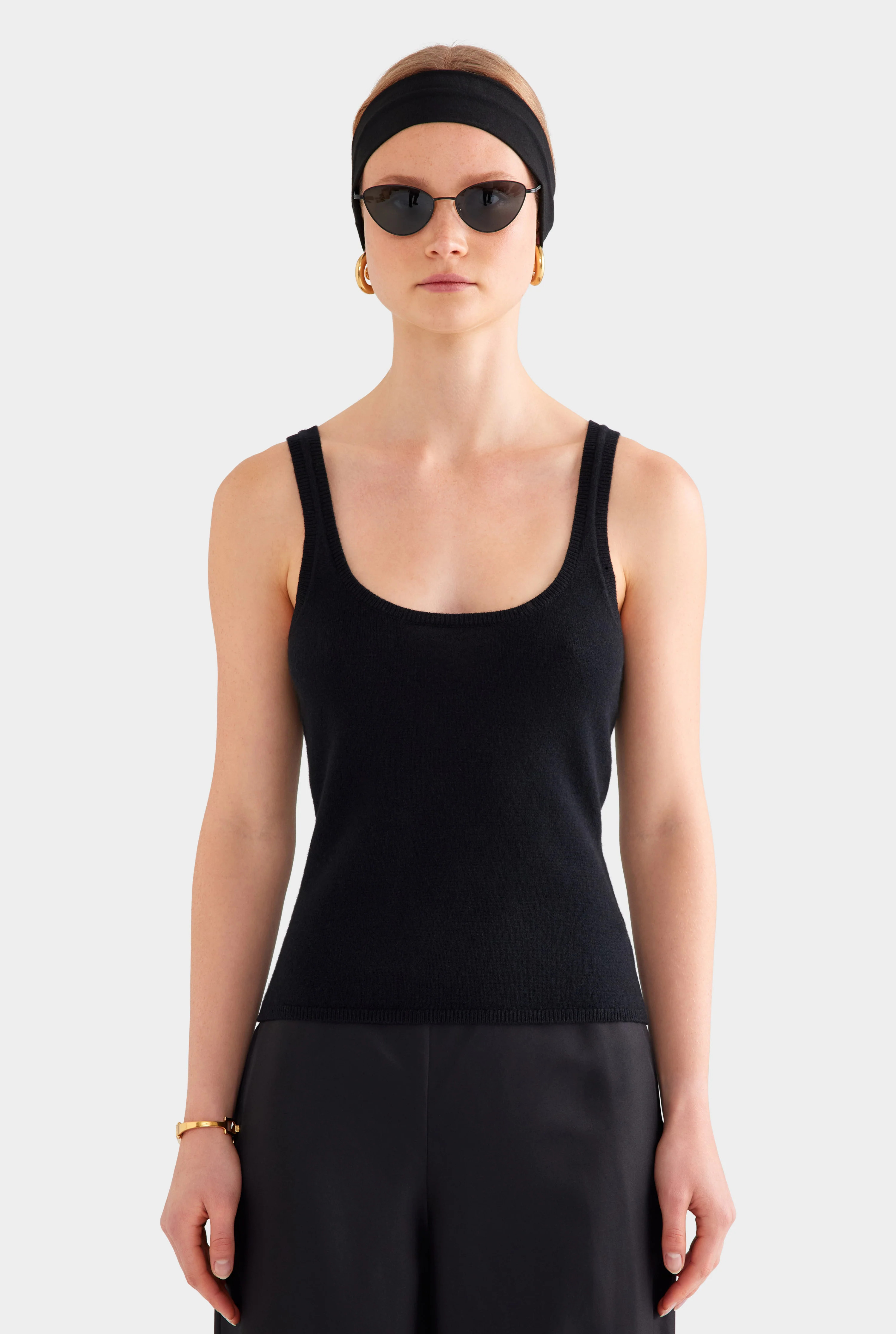 Womens Cashmere Tank Black | Venroy | Venroy AU