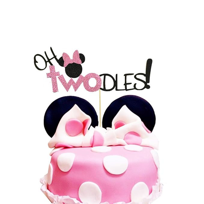 Oh Twodles Minnie Mouse Cake Topper,Second 2nd Birthday Party Supplies Decorations for Baby Girl ... | Amazon (US)
