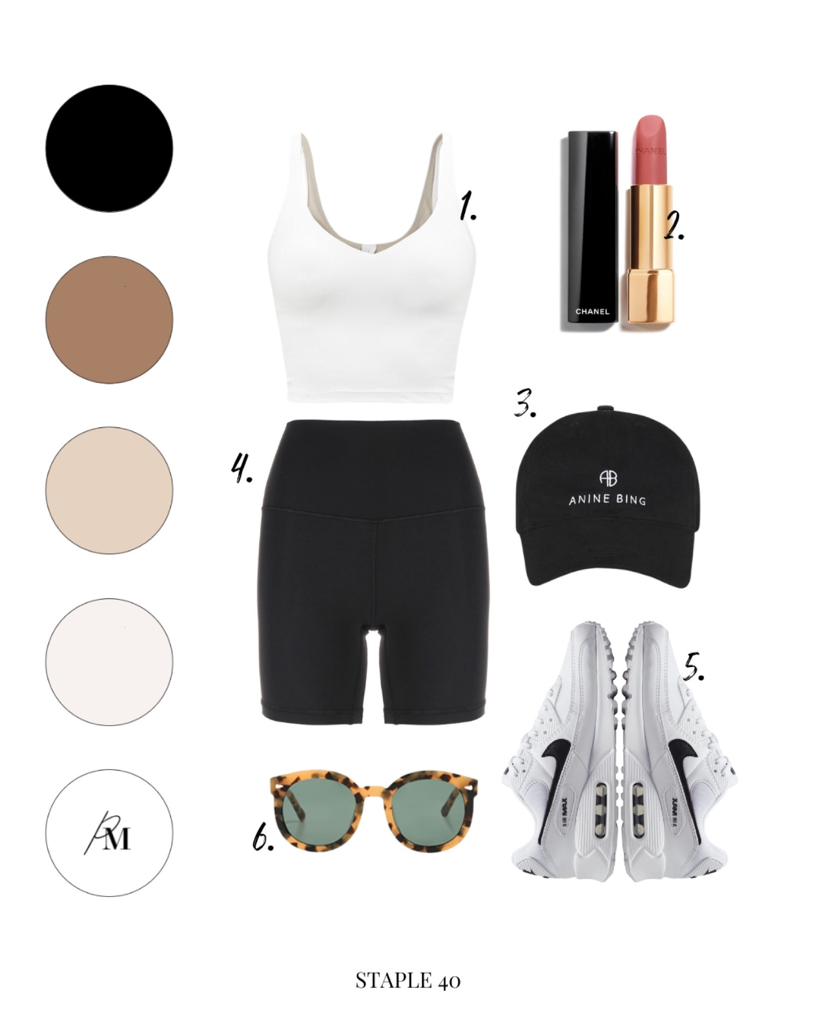 lululemon align tank
lululemon biker short
chanel rouge lipstick 
nike air max 
anine bing baseball cap 

#LTKstyletip #LTKFind #LTKfit