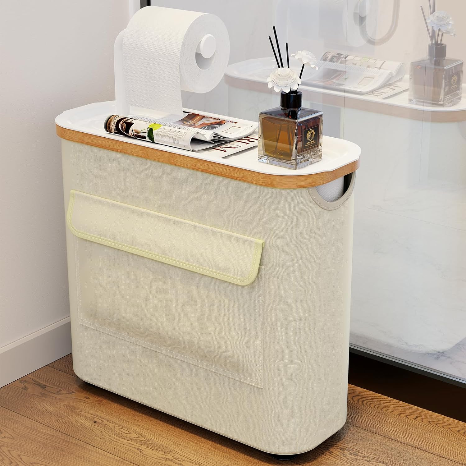 Toilet Paper Storage Basket Holder Holds 9-12 +1 Rolls Elegant Multi-Functional Bathroom Toilet P... | Amazon (US)