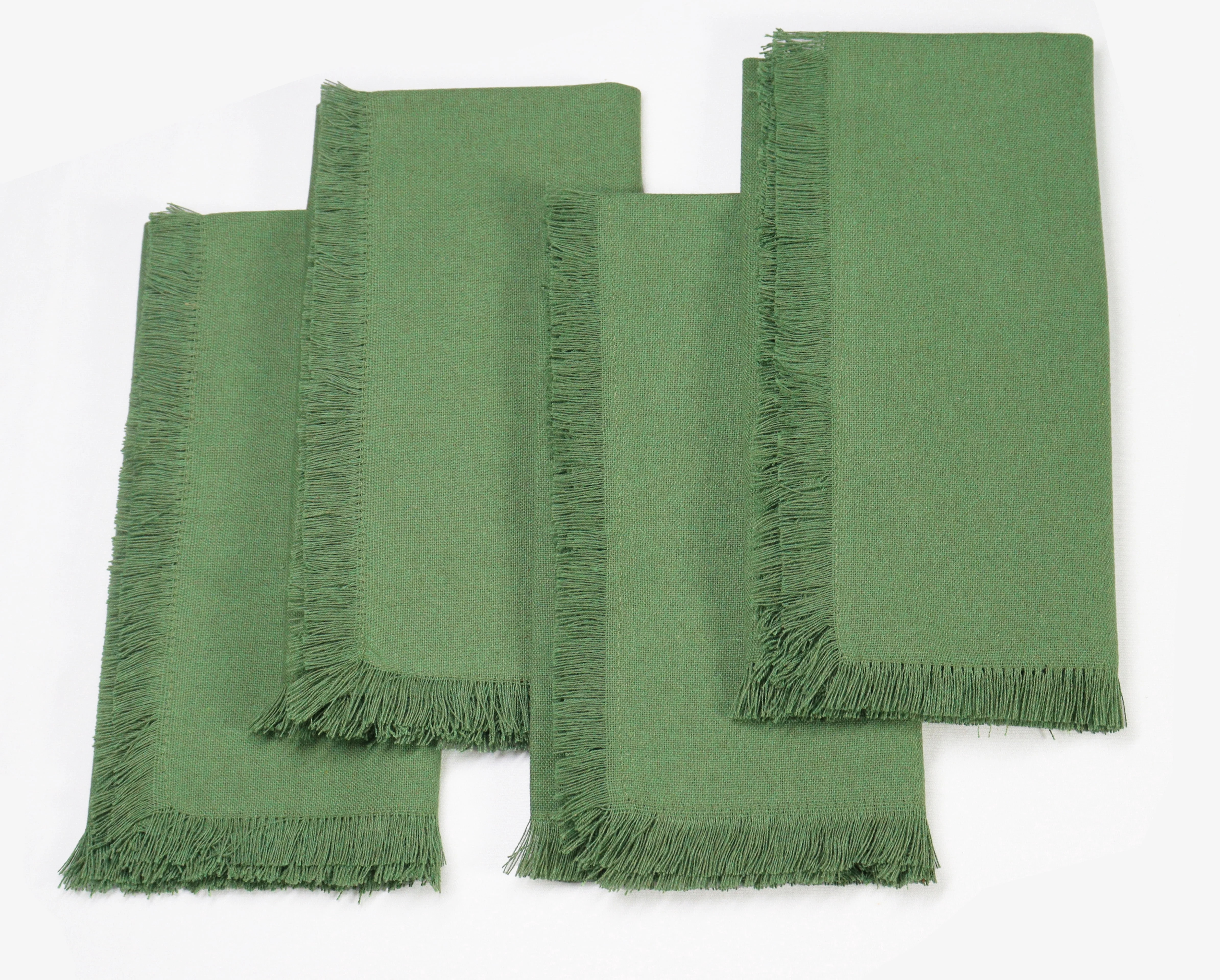 PurpleEssences Fringes Cloth Napkins Set of 4, 18x18 inches, Dinner Table Decorative - Sage Green | Walmart (US)