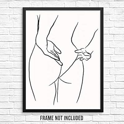 Abstract Woman's Body Shape Wall Decor Art Print Poster - Female One Line Silhouette -11"x14" UNF... | Amazon (US)