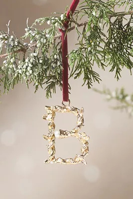 Aurelia Gold Monogram Ornament | Anthropologie (US)