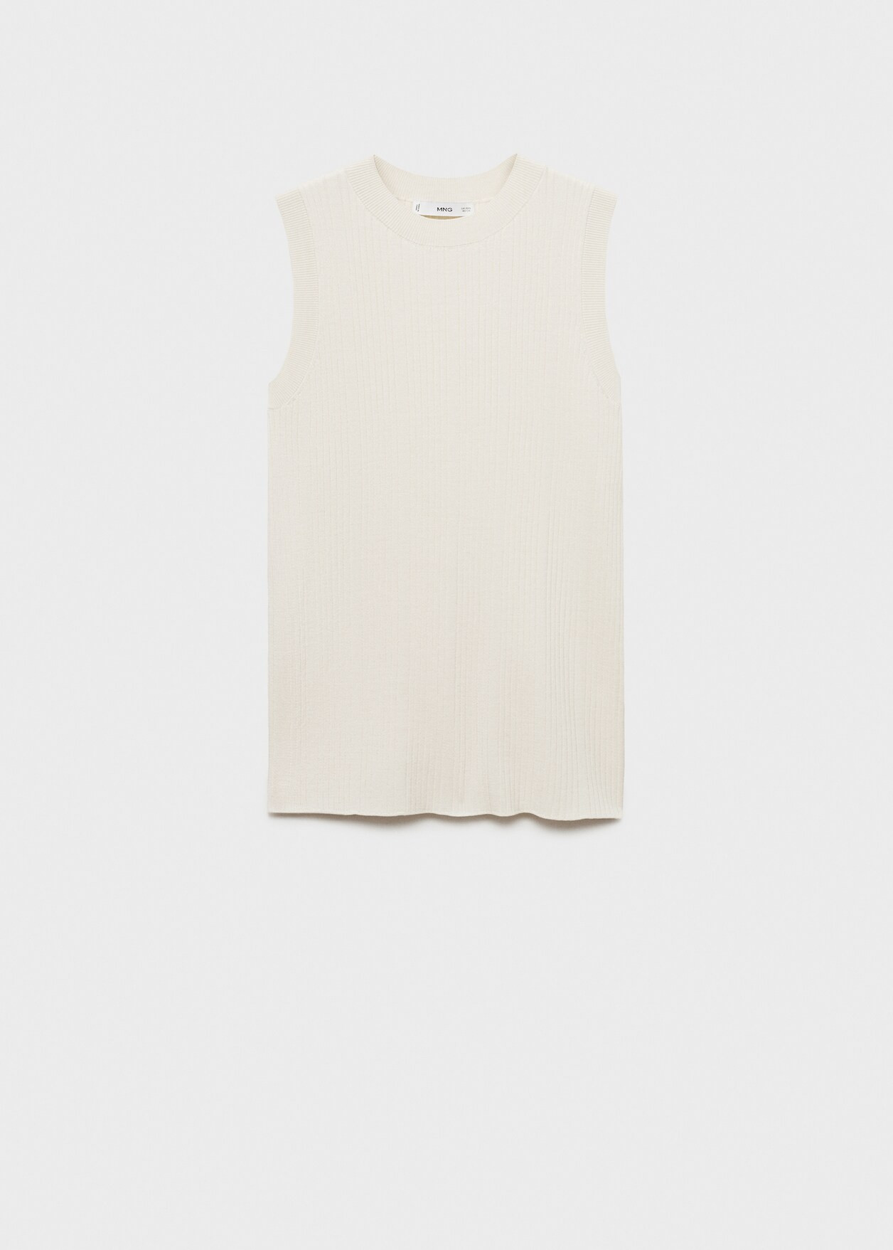 Long rib-knit top with opening - Women | MANGO United Kingdom | MANGO (UK)