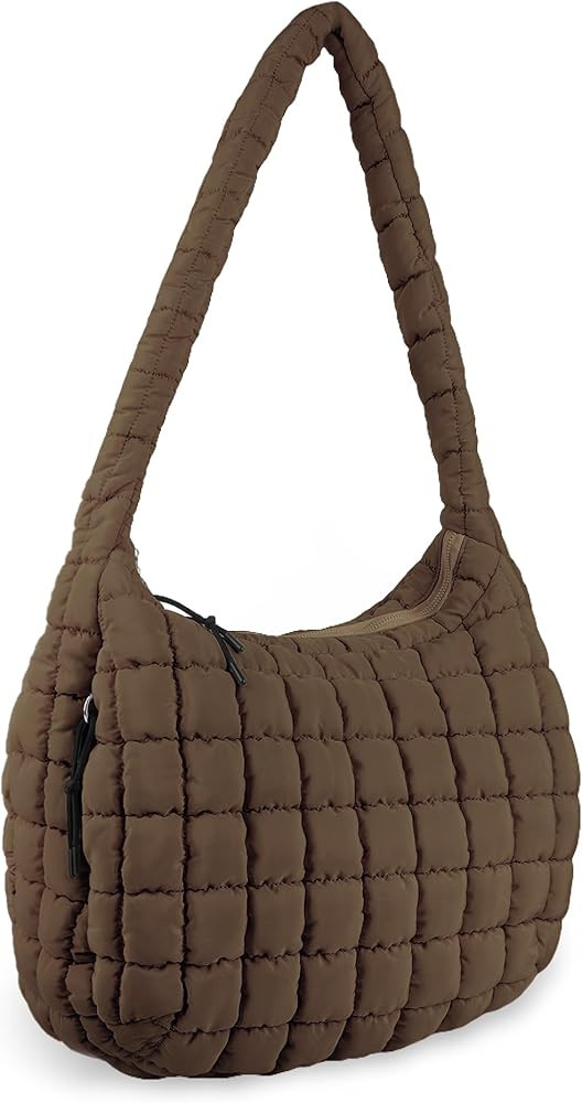 Quilted Puffer Tote Bag Purse Puffy Crossbody Shoulder Bag,Lightweight Nylon Hobo Bag Puffer Carr... | Amazon (US)