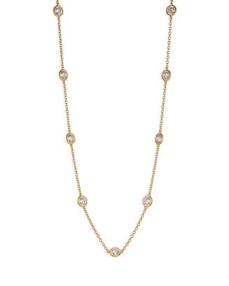 Elevate Cubic Zirconia Station Necklace in 18K Gold Plated, 16"-18" | Bloomingdale's (AU)