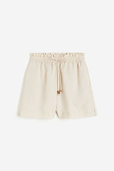 Linen-blend paper bag shorts | H&M (UK, MY, IN, SG, PH, TW, HK)