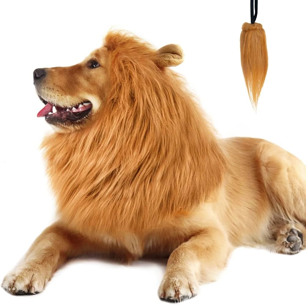 CPPSLEE Lion Mane for Dog Costumes, Dog Lion Mane, Realistic Lion Wig for Medium to Large Sized D... | Amazon (US)
