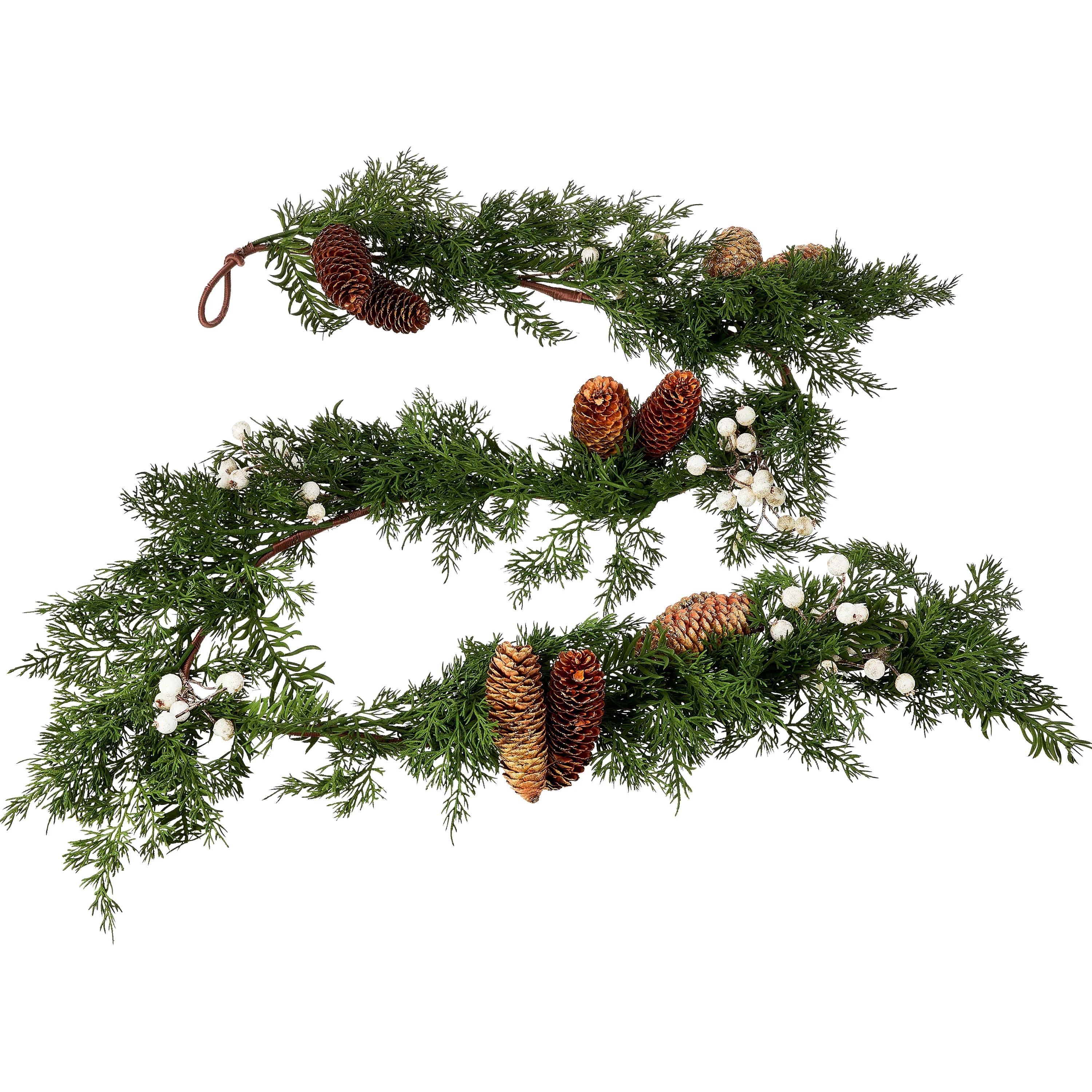 My Texas House Christmas Glitter White Gold Berry Garland, 6 foot | Walmart (US)