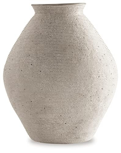 Signature Design by Ashley 12-Inch Ribbed Resin Decorative Vase, Tan Finish | Amazon (US)