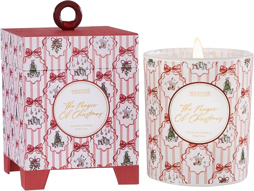 M&SENSE Christmas Holiday Candle - The Magic of Christmas Scent, 7.4 oz Soy Wax, Ideal Winter Hom... | Amazon (US)
