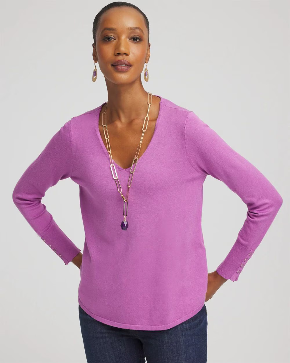 Ella V-Neck Pullover Sweater | Chico's