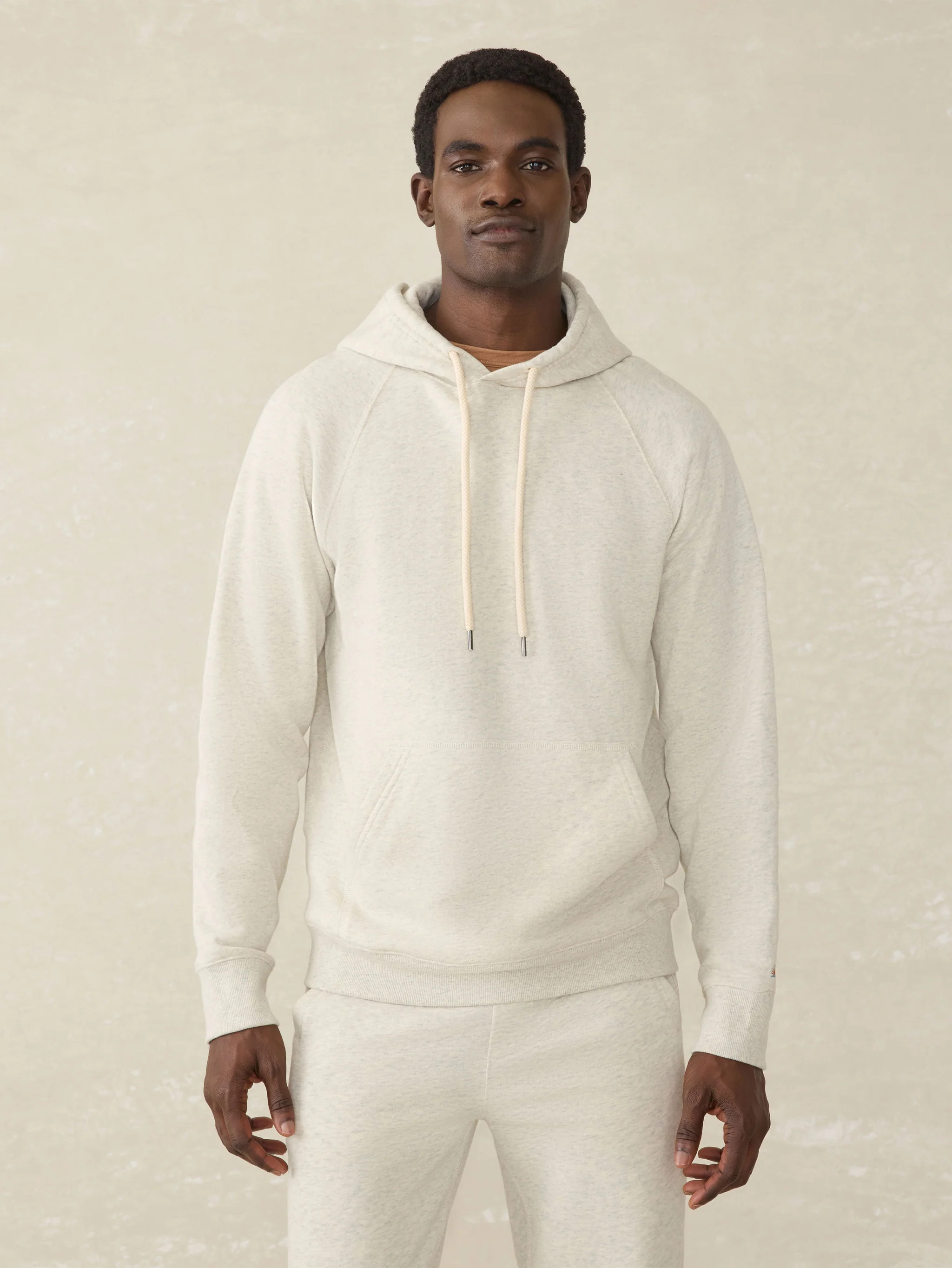 High Standard Fleece Hoodie - Antique Ivory Heather | Faherty