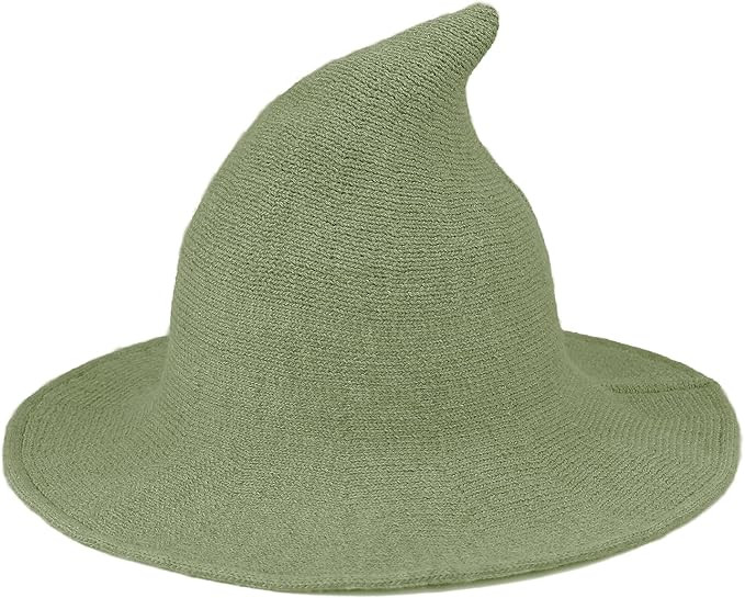 Century Star Women Witch Hat for Halloween Wool Hats Wide Brim Spire Knitted Cap Party and Daily | Amazon (US)