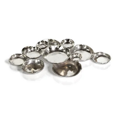 Cluster Of Twelve Round Silver Serving Bowls | Wayfair North America