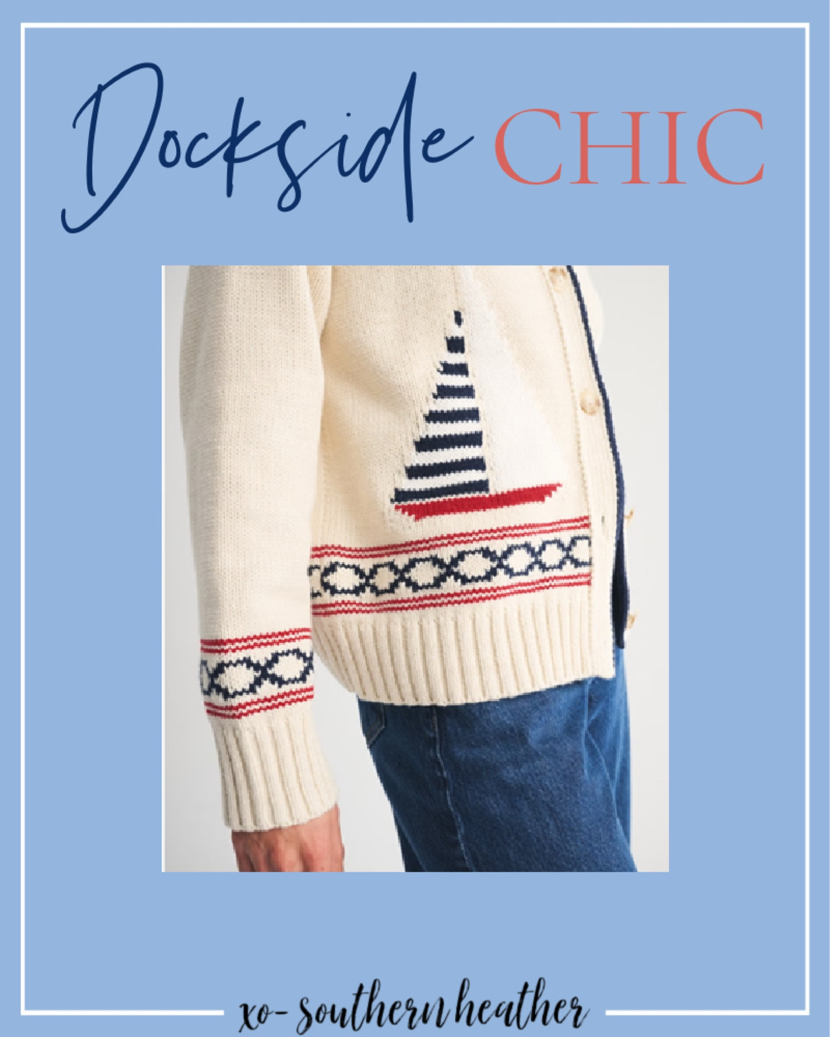 Abercrombie find! Currently on sale for under $70. 
⛵️ 💙
Perfect layer for life on the dock 